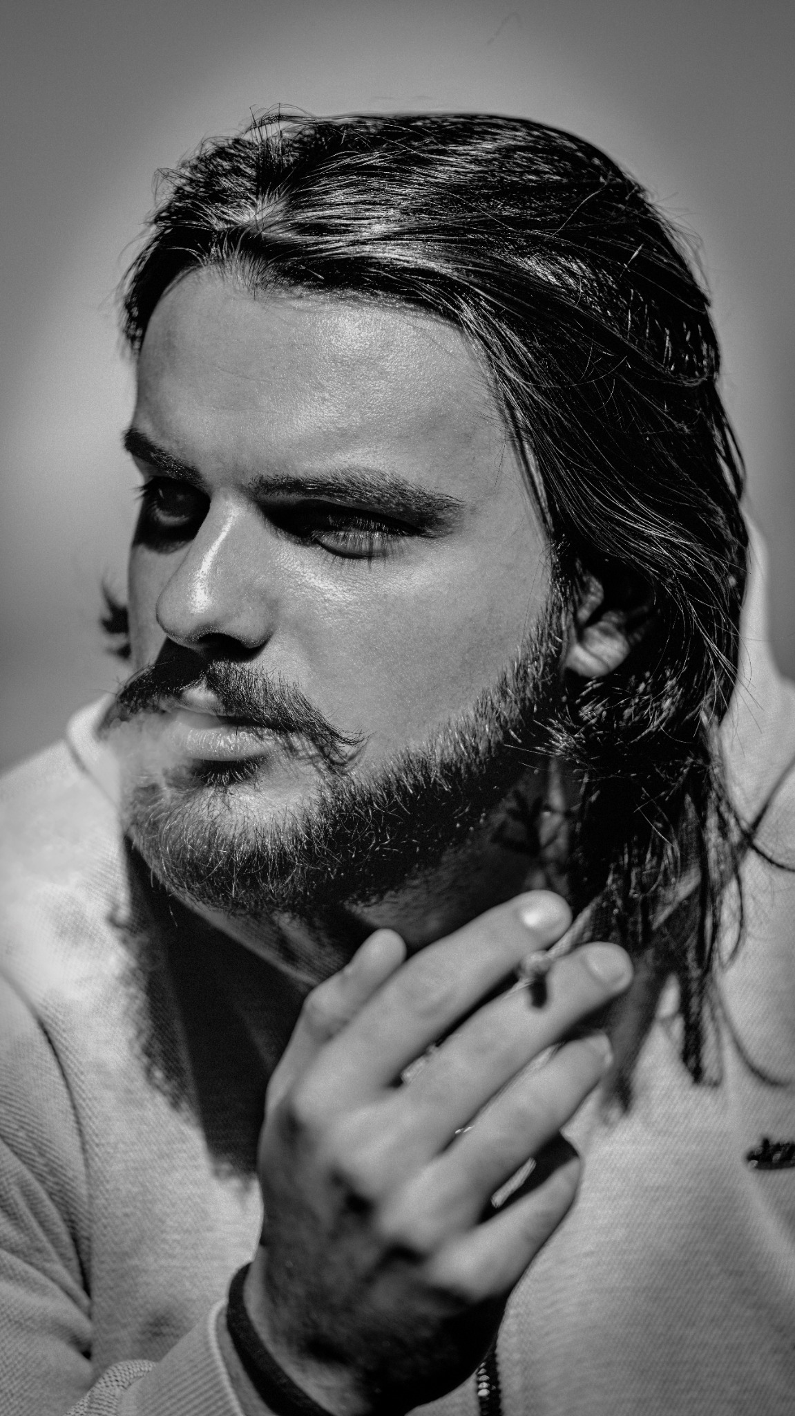 Quiet Gaze — black and white portrait